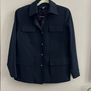 Jenne Maag black button up lined jacket size medium